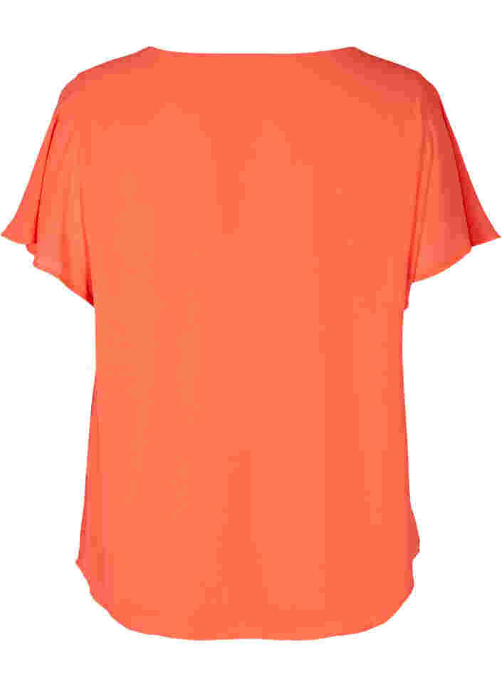 Bluse med korte ermer, Living Coral, Packshot image number 1