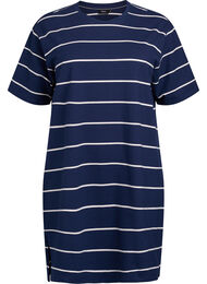 Kort jerseykjole med striper, Navy B. Stripe