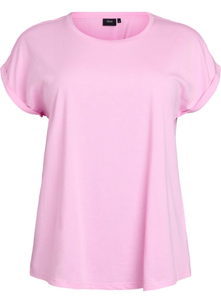 Kortermet T-skjorte i bomullsblanding, Rosa, Packshot image number 0