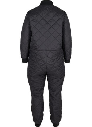 Kjeledress med quiltet mønster og justerbar midje, Black, Packshot image number 1
