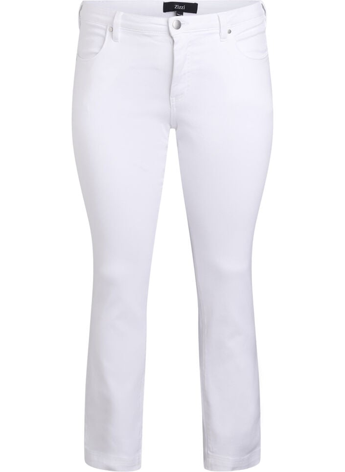 Slim fit Emily jeans med normal høyde i livet, Hvit, Packshot image number 0