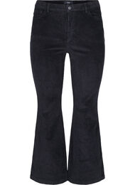Fløyelsbukse med bootcut, Black