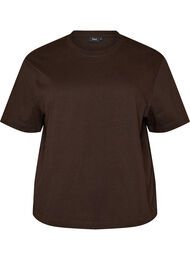 Boxy bomulls T-skjorte, Brun