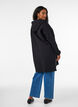 Lang hettegenser-cardigan med glidel&aring;s, Svart, Model image number 2