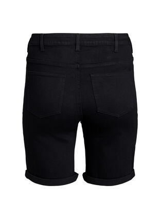 Zizzi Tettsittende denimshorts med høy midje, Svart, Packshot image number 1