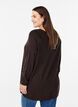 Strikkebluse med knapper i sidene, Brun, Model image number 2