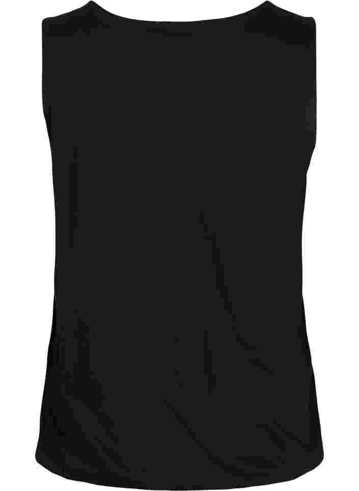 Bomullstopp med strikk nederst, Black, Packshot image number 1