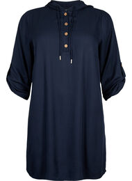 Viskosetunika med hette, Navy Blazer