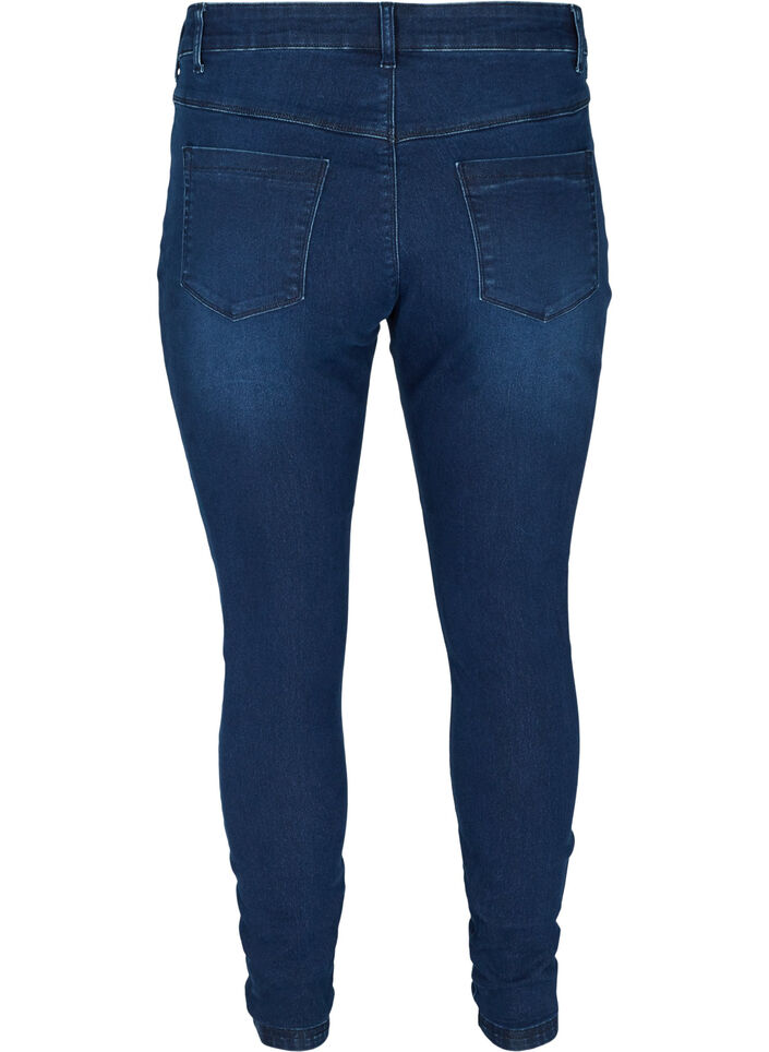 Jeggings i bomullsmiks, Dark blue denim, Packshot image number 1