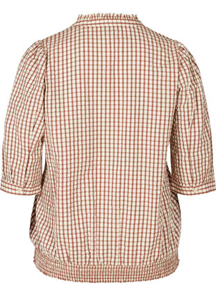 Rutete bluse i bomull, Coloured Check, Packshot image number 1
