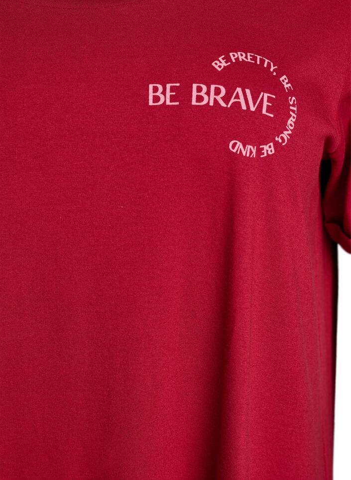 Kortermet nattkjole i &oslash;kologisk bomull, R&oslash;d, Packshot image number 2