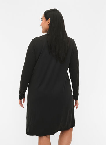 FLASH - Kjole med lange ermer og turtleneck, Black, Model image number 1