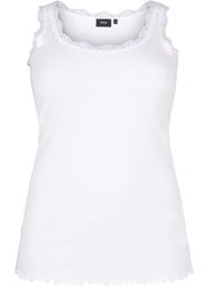 Topp med blondekant, Bright White