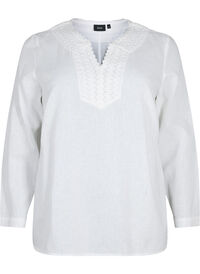 Bluse av bomull med heklede detaljer