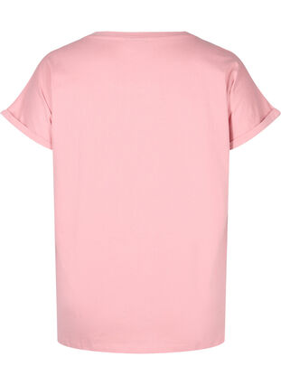 T-skjorte i bomull med broderi anglaise, Blush, Packshot image number 1