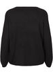 Løstsittende, strikket bluse med rund hals, Black, Packshot image number 1