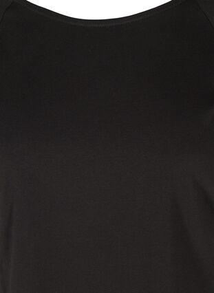 T-skjort ei bomull med 2/4-ermer, Black, Packshot image number 2