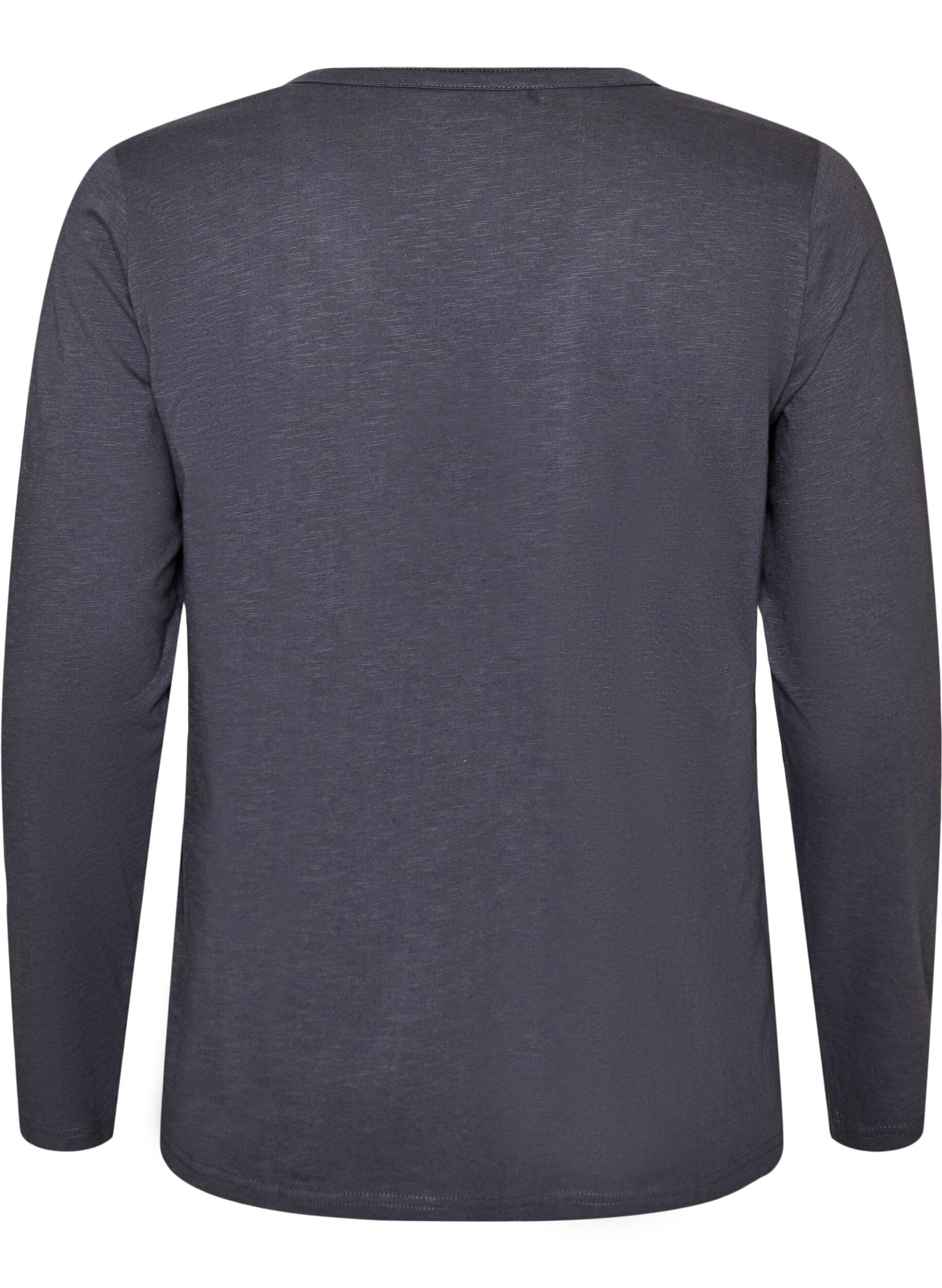 ZizziLangermet t-skjorte med V-hals og knapper, Gr&aring;, Packshot image number 1