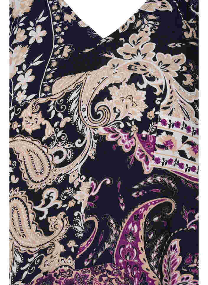 Tunika i viskose med paisleymønster, Black Patchwork AOP, Packshot image number 2