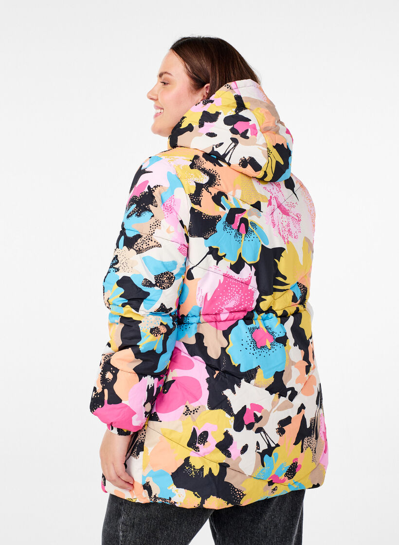 Fargerik jakke med hette, Multi Color, Model image number 1