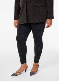Leggings med rhinesteiner, Svart Leggings med rhinesteiner, Svart, Model