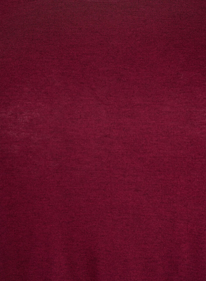 Langermet bluse i ull og viskose, M&oslash;rk Bordeaux, Packshot image number 2