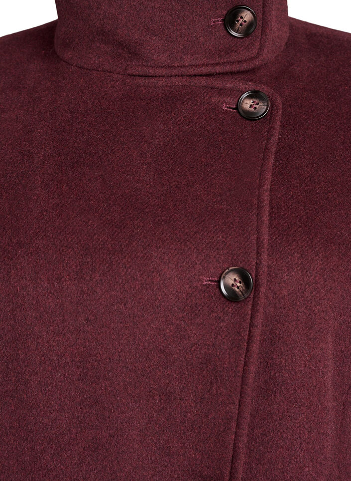 Kåpe med ull og ståkrage, Rød, Packshot image number 2