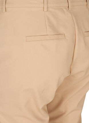 Klassiske bukser med ankellengde, Sand, Packshot image number 3
