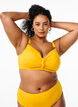 Bikini-topp med spiler og knutedetalj, Gul, Model image number 1