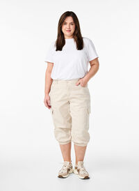 Cargo knickers med høy midje, Beige Cargo knickers med høy midje, Beige, Model