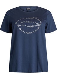 FLASH - T-skjorte med trykk, Navy Blazer Shortcut
