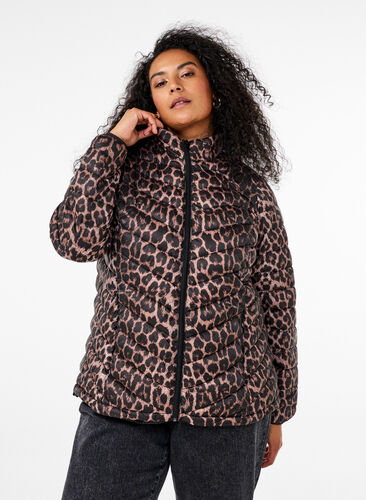 Zizzi Lett jakke med lommer, Brun, Model image number 0