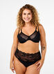 Bh med full dekning, blonder og mesh, Black, Model image number 2