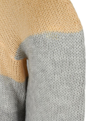 Lang og stripete strikket cardigan, Grey Comb as sample, Packshot image number 2