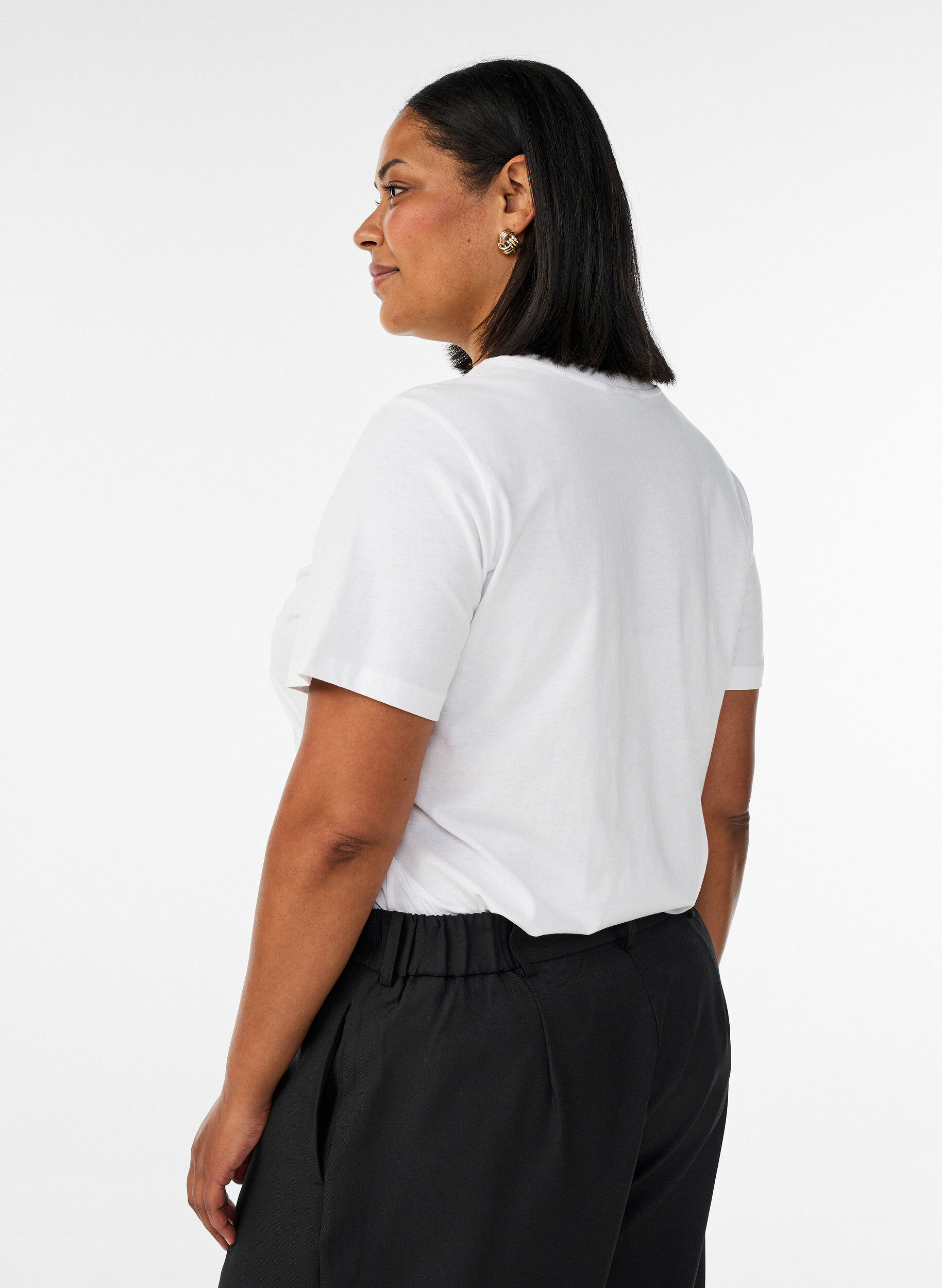 ZizziBomulls-T-skjorte med trykk, Hvit, Model image number 2