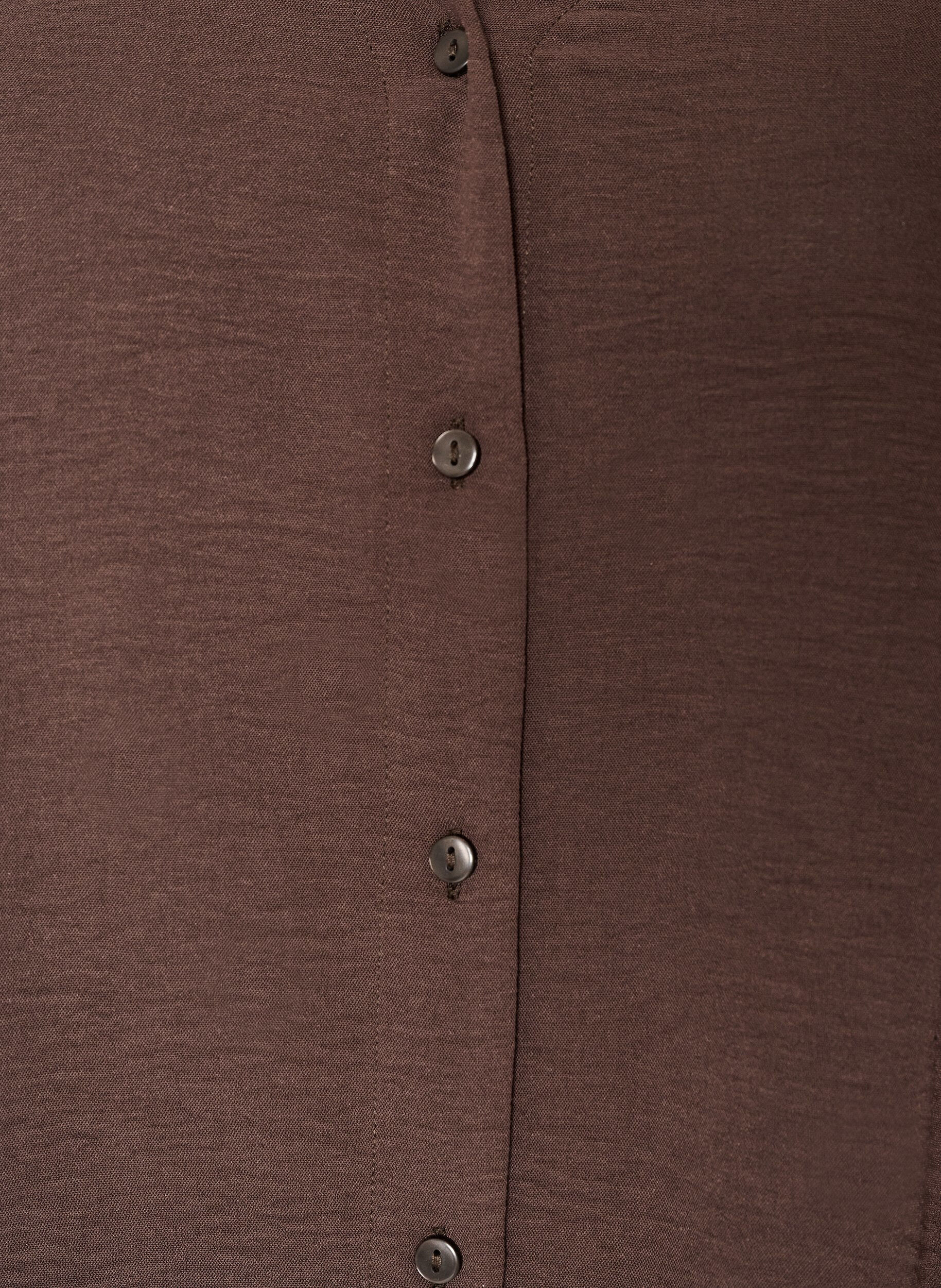 ZizziSkjortebluse med v-hals og 3/4 ermer, Brun, Packshot image number 2
