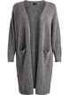 Lang strikket cardigan med ull og alpakka, Grå, Packshot image number 0