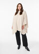 Poncho med ribbedetaljer og rund hals, Beige, Model image number 1