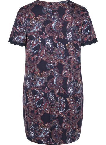 Kortermet pysjamaskjole i viskose, PAISLEY PRINT, Packshot image number 1