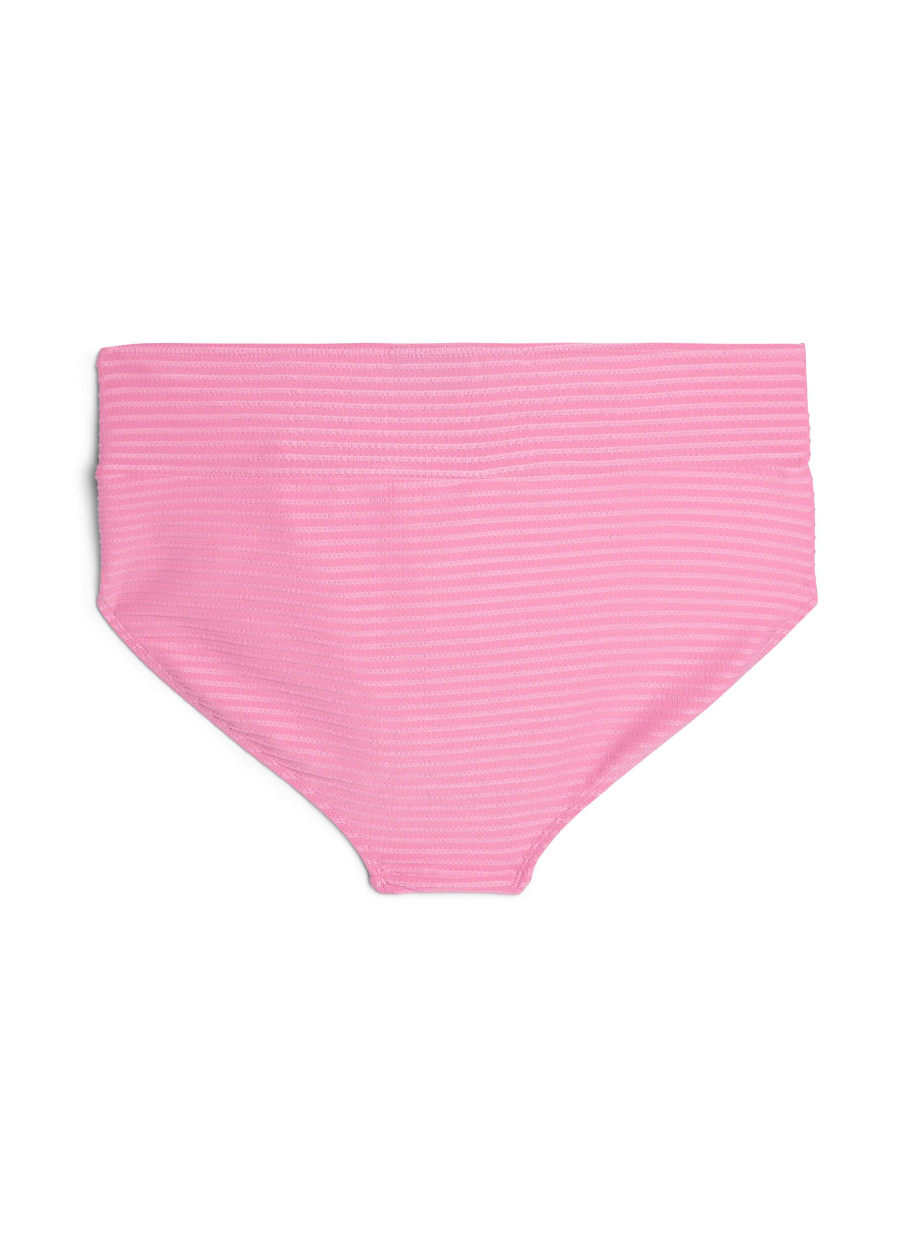 Zizzi Bikinibukse med h&oslash;y midje og kryssdetaljer, Rosa, Packshot image number 1