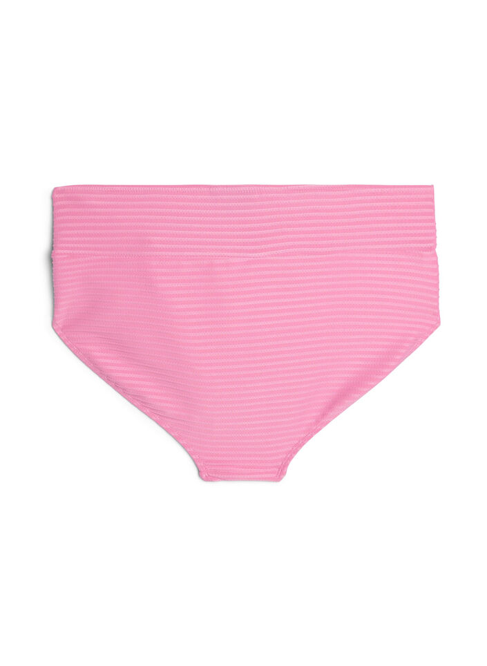 Bikinibukse med h&oslash;y midje og kryssdetaljer, Rosa, Packshot image number 1