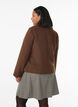 Kort jakke med krage og stoffdekkede knapper, Brun, Model image number 2