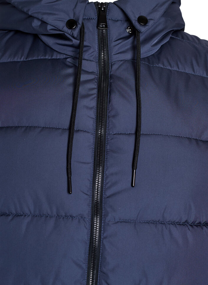 Lang vest med hette og lommer, Bl&aring;, Packshot image number 2