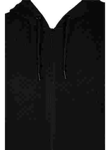 Strukturert treningscardigan med glidelås, Black, Packshot image number 2