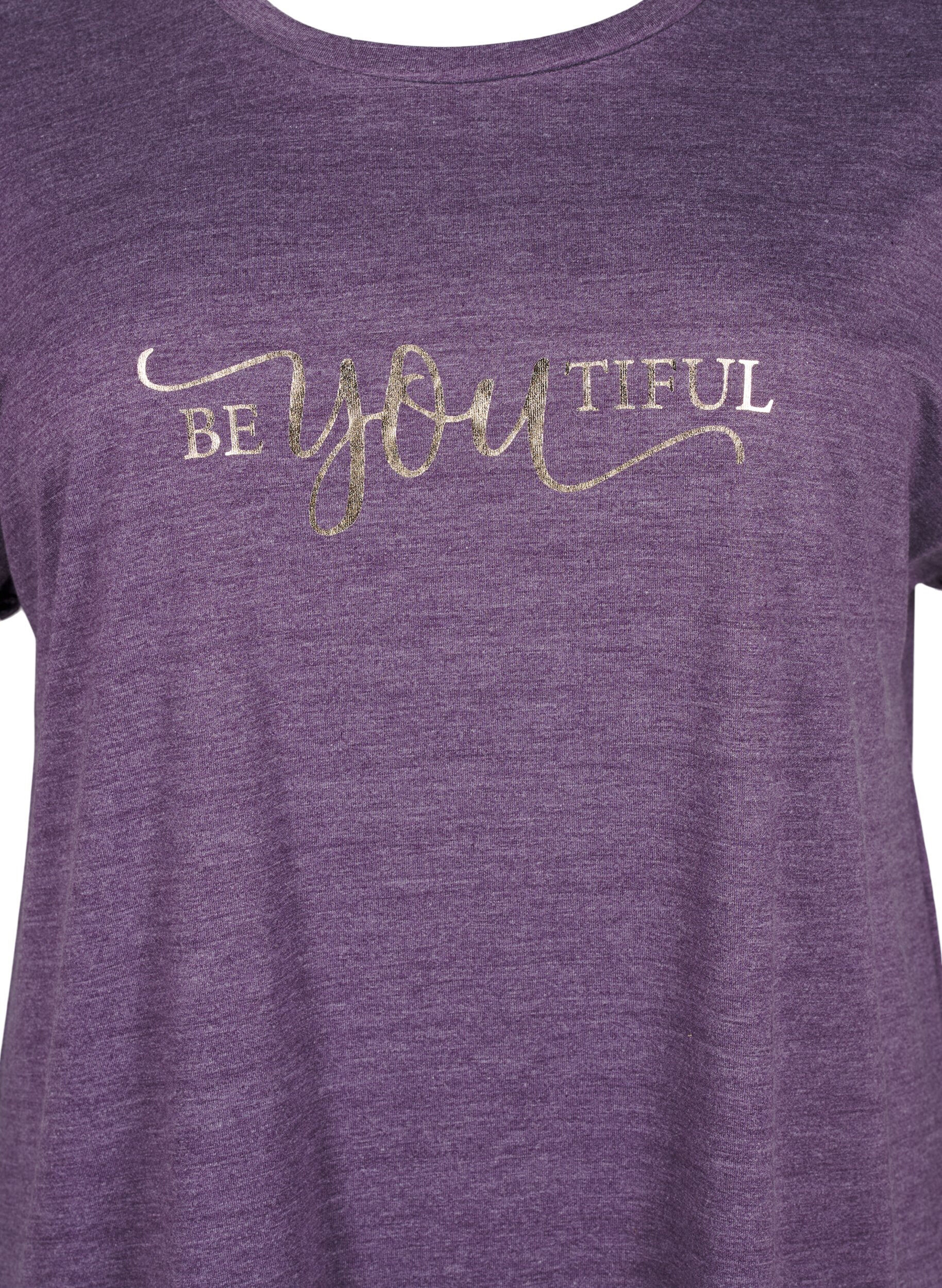 Zizzi Kortermet nattkjole med teksttrykk, , Packshot image number 2