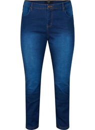 Slim fit Emily jeans med normal høyde i livet, Blue denim