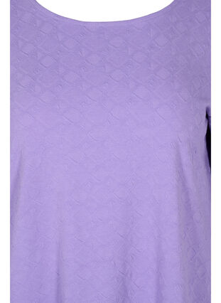 Lang bluse med rund hals og 3/4-ermer, Paisley Purple, Packshot image number 2