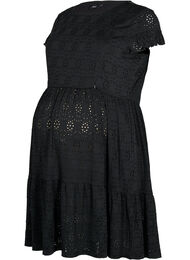 Kjole til gravide i broderi anglaise med ammefunksjon, Black