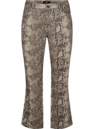 Høymidjede Gemma-jeans med slangeprint, Light Snake AOP