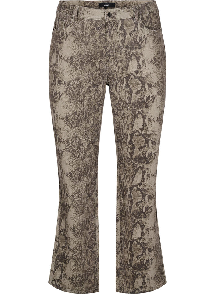 Høymidjede Gemma-jeans med slangeprint, Light Snake AOP, Packshot
